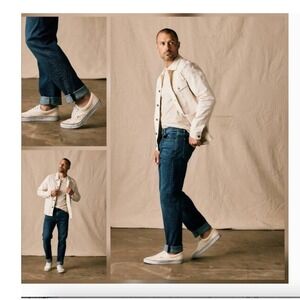 Flint and Tinder All-American Straight Fit Jeans Selvedge Dark Wash 31x32